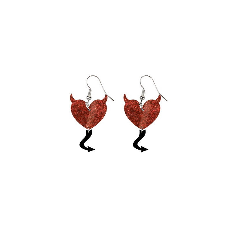 Devil Heart Bear Envelope Balloon Goblin Earrings