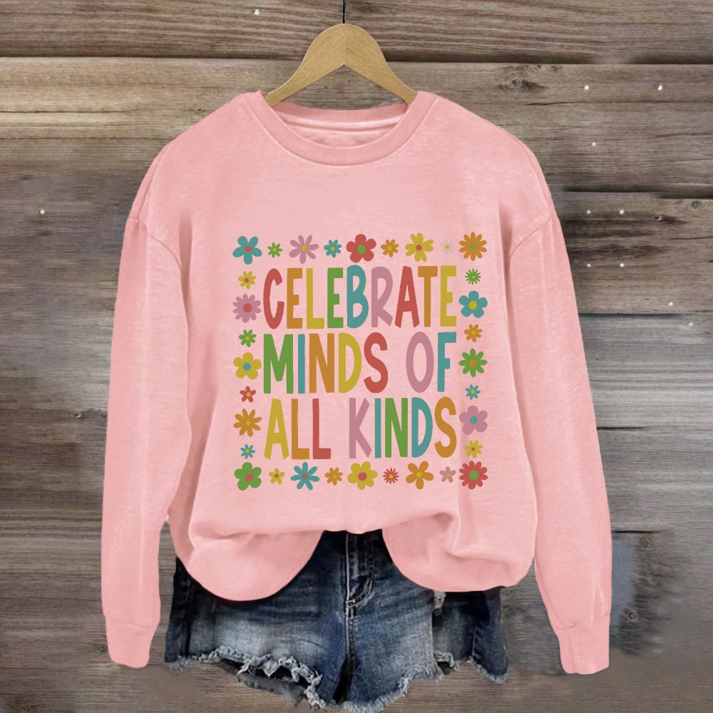 Celebrate Minds of All Kinds Floral Square Sweatshirt