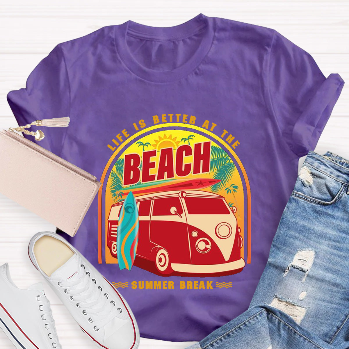 Life Is Better At The Beach Teacher T-Shirt