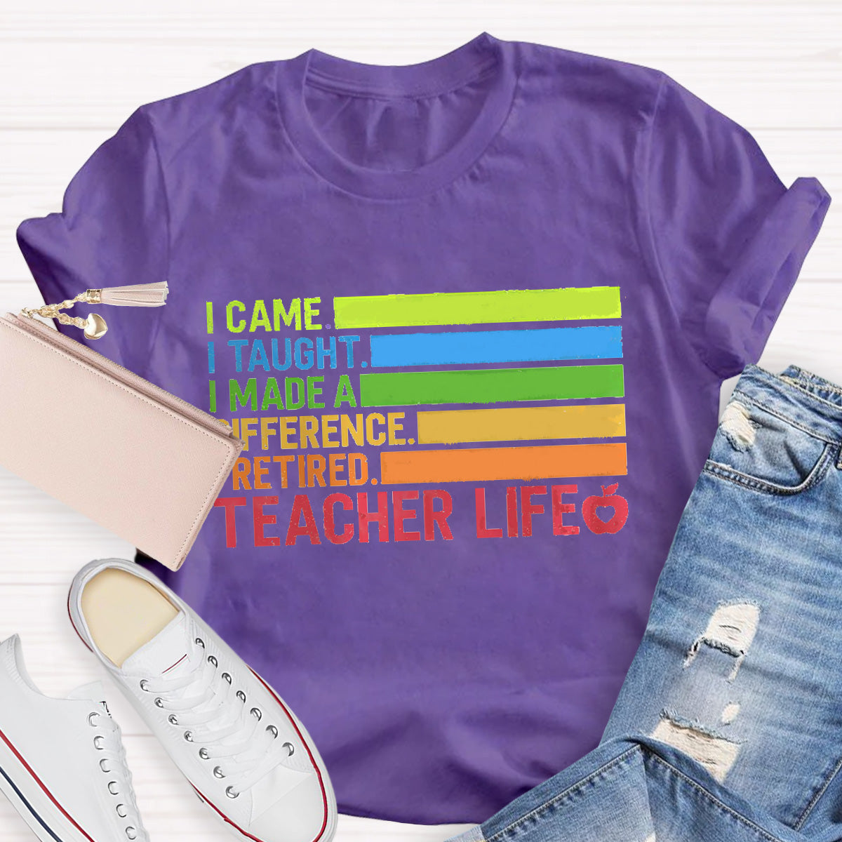 Teacher Life Red  Apple Teacher T-Shirt