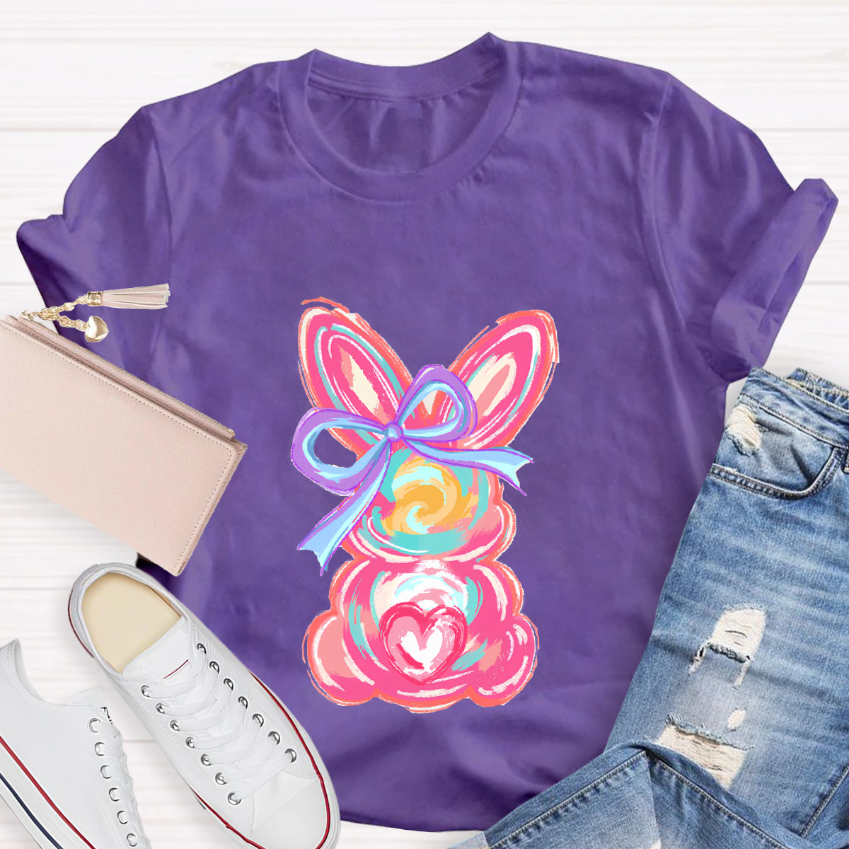 Colorful Bunny Happy Easter T-Shirt