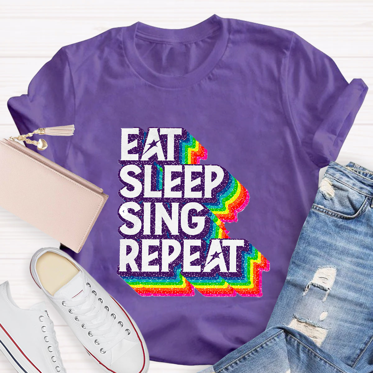Eat Sleep Sing Repeat Teacher T-Shirt