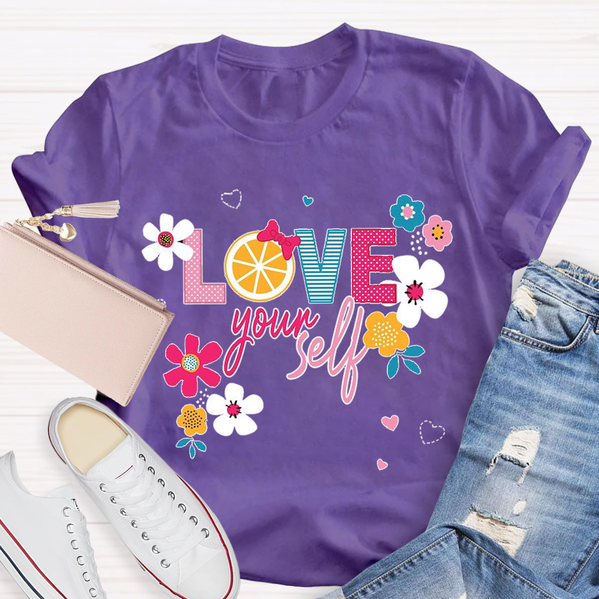 Love Yourself Flower Teacher T-Shirt