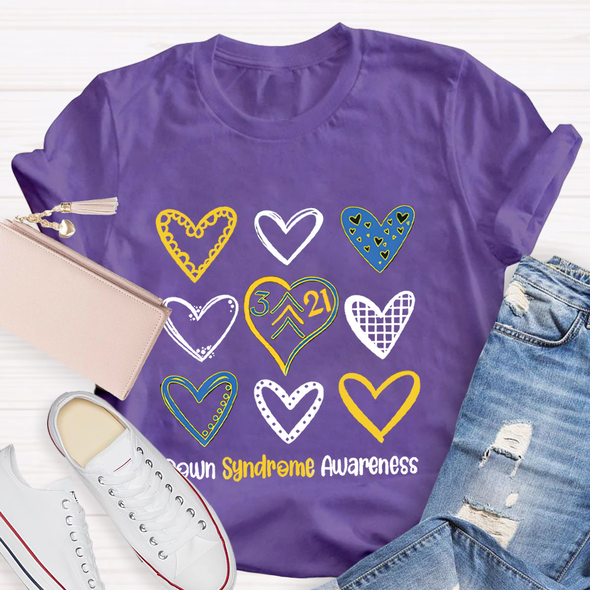 Down Syndrome Awareness Heart T-Shirt