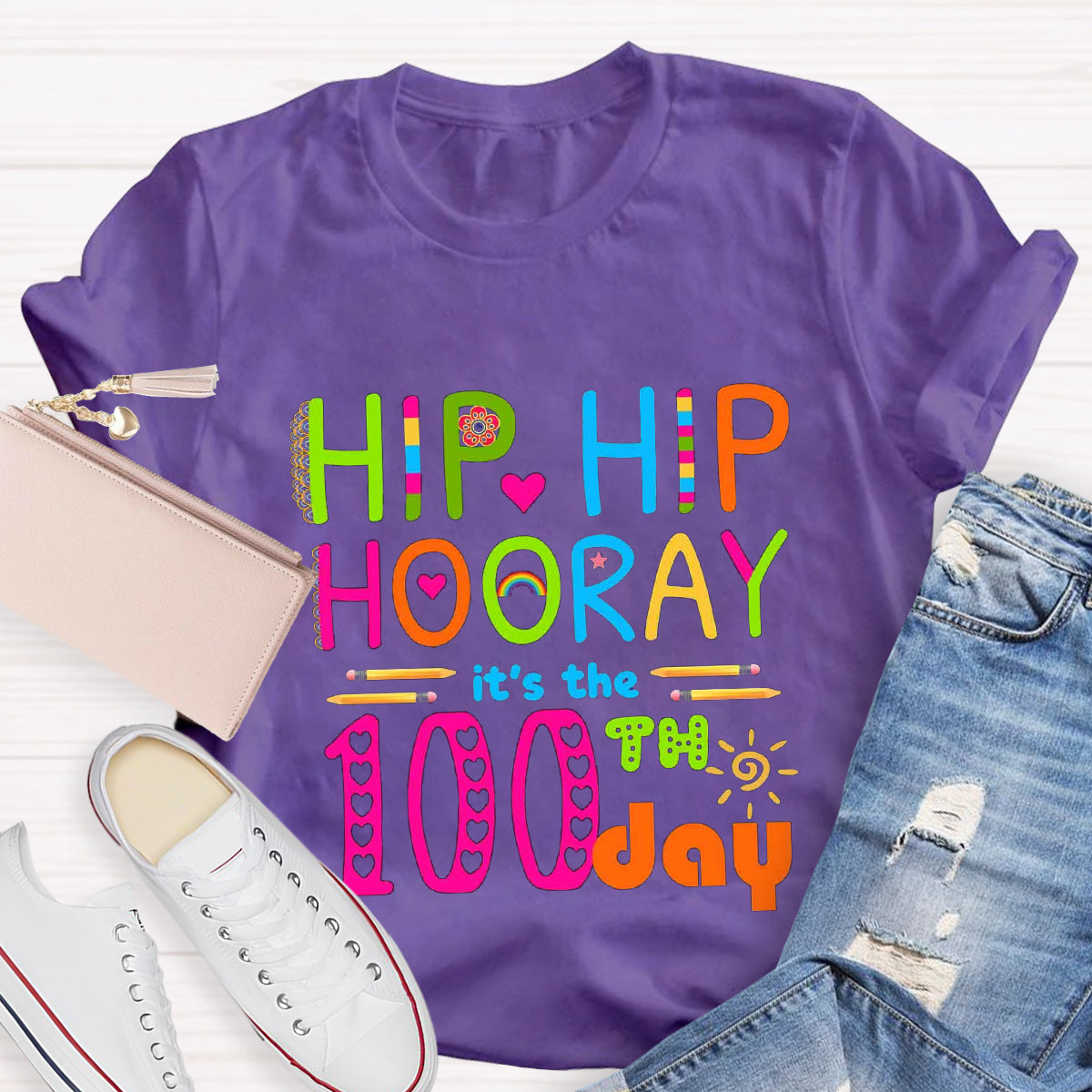 Hip Hip Hooray It's The 100th Day T-Shirt