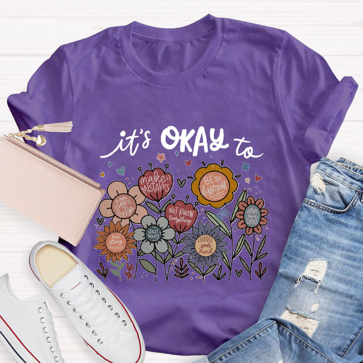 It's Okay To Not Know Everything Flower Teacher T-Shirt