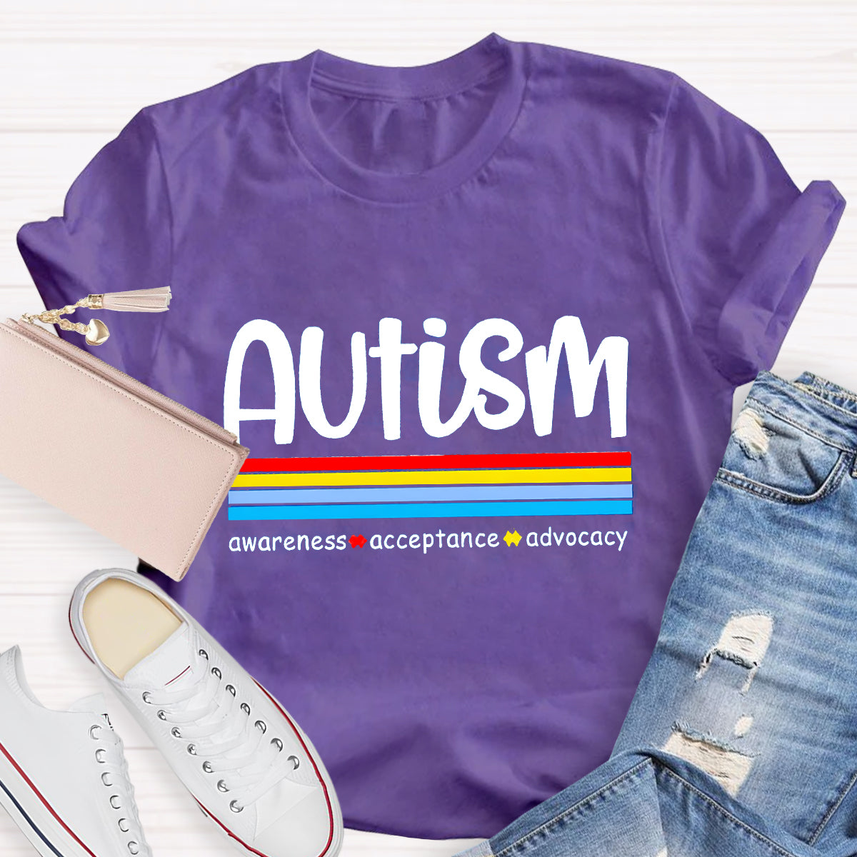 Autism Awareness Acceptance Advocacy Teacher T-Shirt
