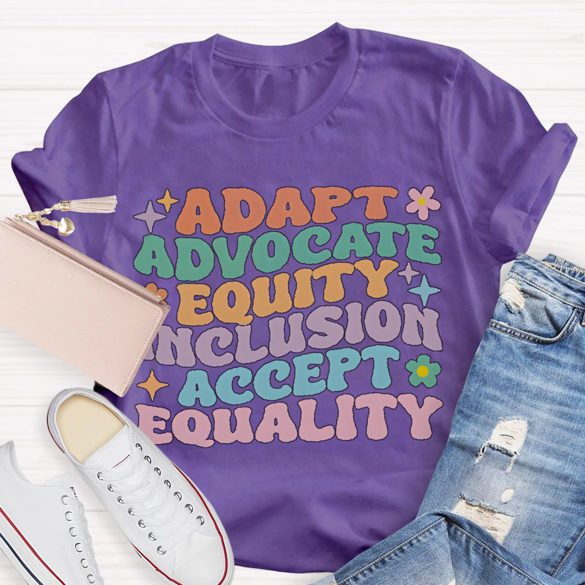 Adapt Advocate Equity Accept Teacher T-Shirt