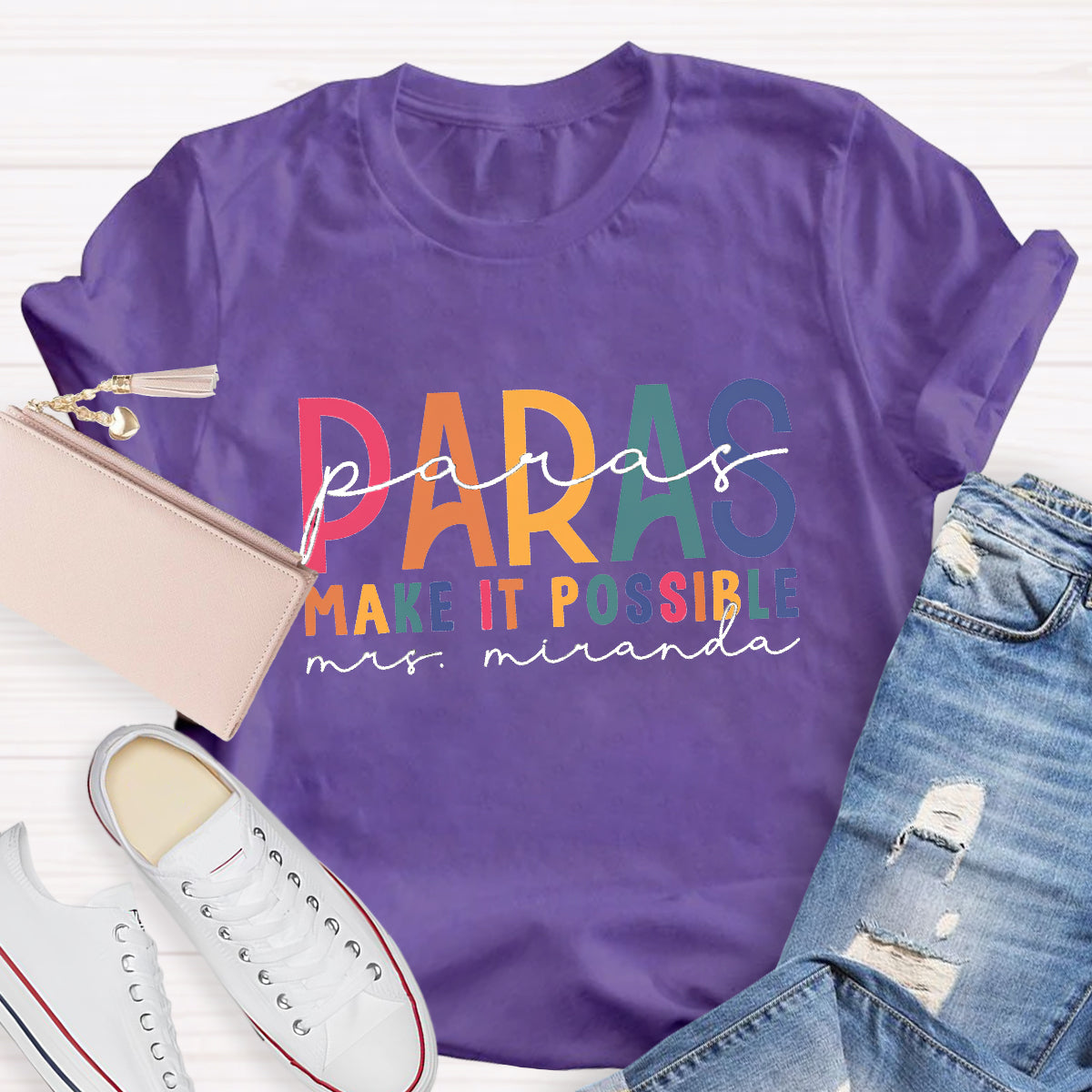 Personalized Name Para Make It Possible Teacher T-Shirt