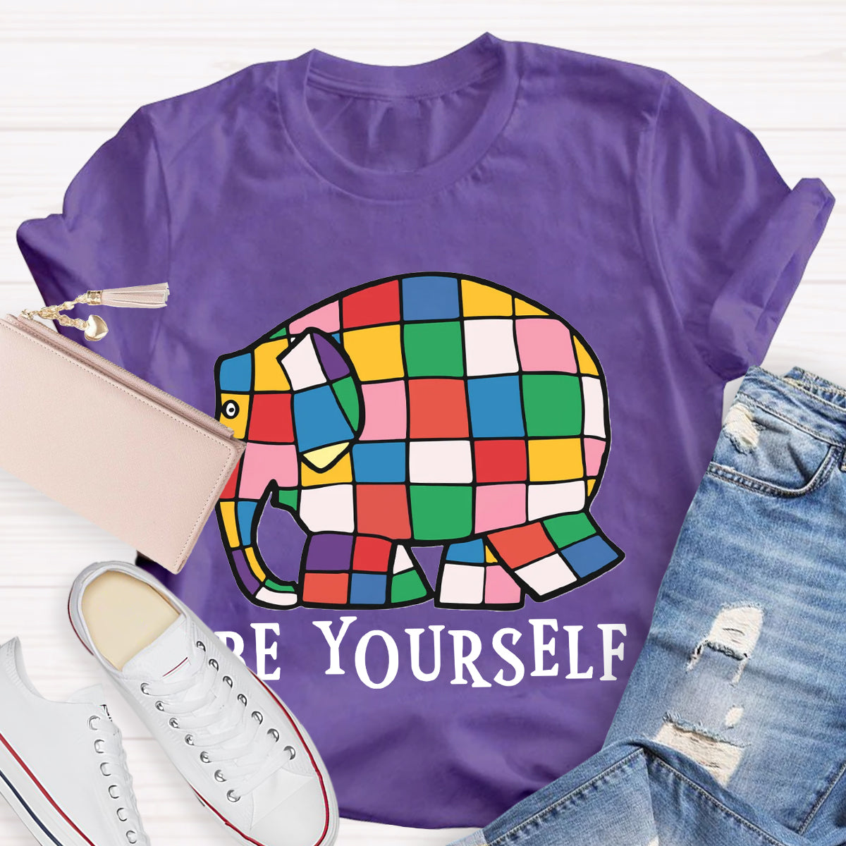 Be Yourself World Book Day Rainbow Elephant T-Shirt