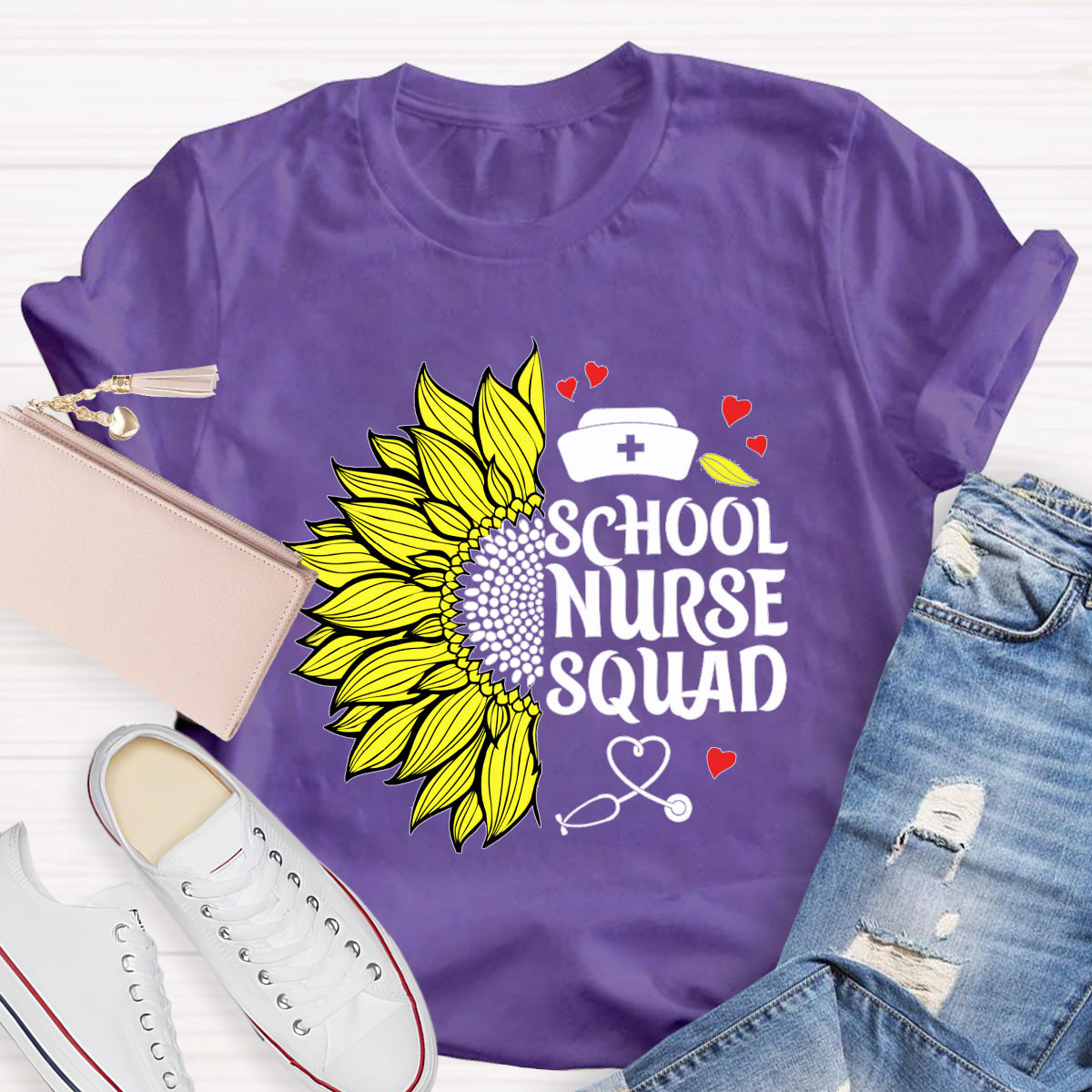 School Nurse Squad Sunflower T-Shirt