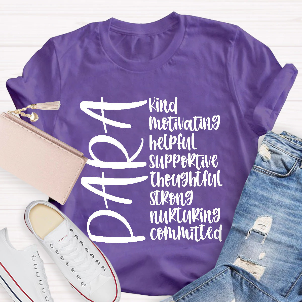 Para Teacher Helpful Kind Motivating T-Shirt