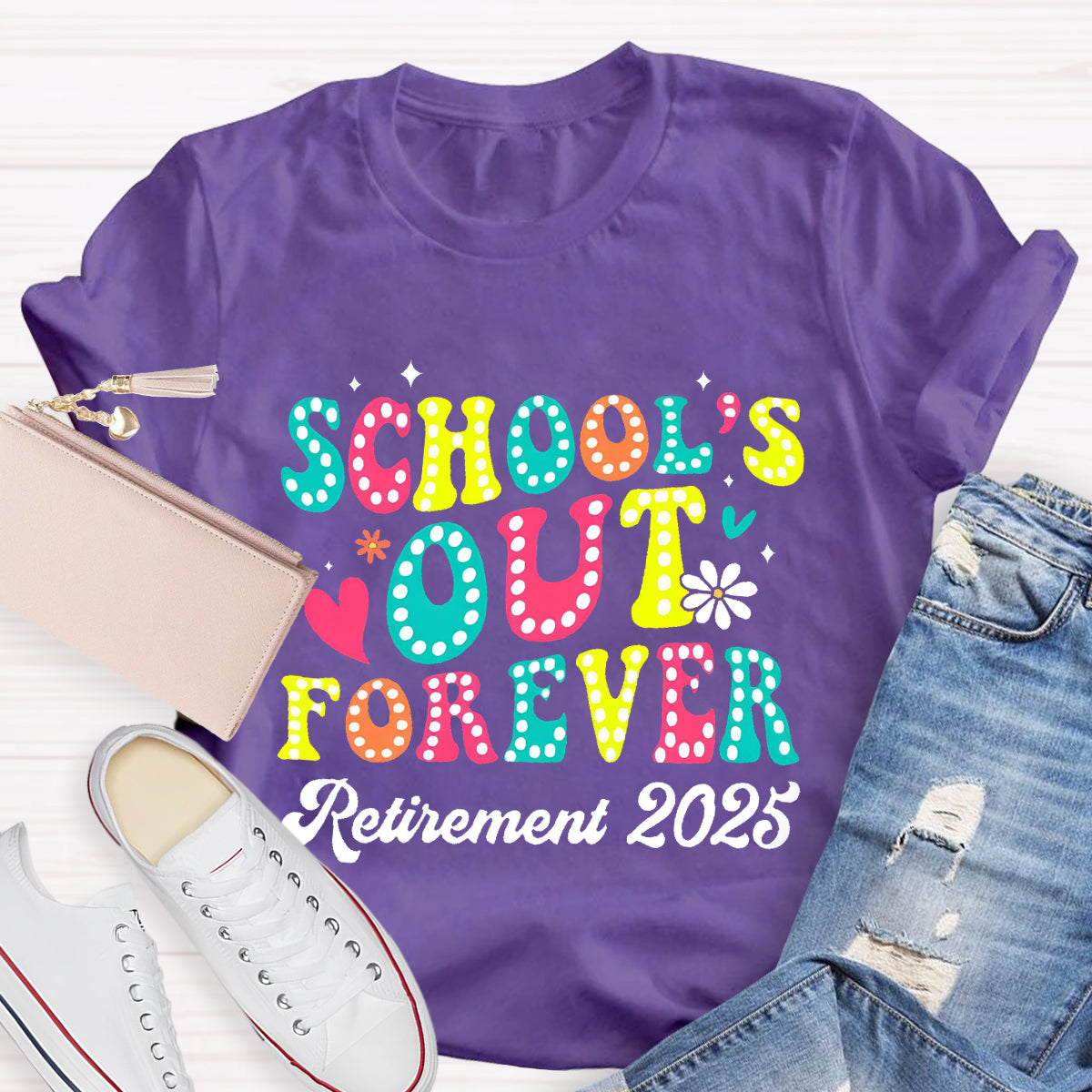 Personalize Year Schools Out Forever Teacher T-Shirt