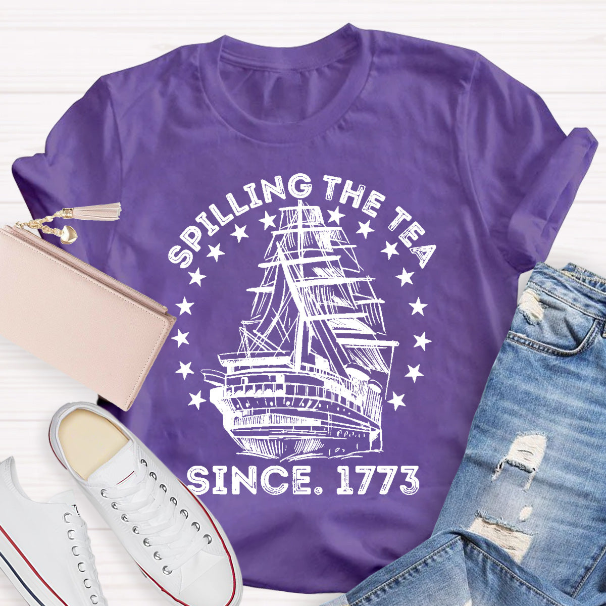 Spilling The Tea Since 1773 Teacher T-Shirt