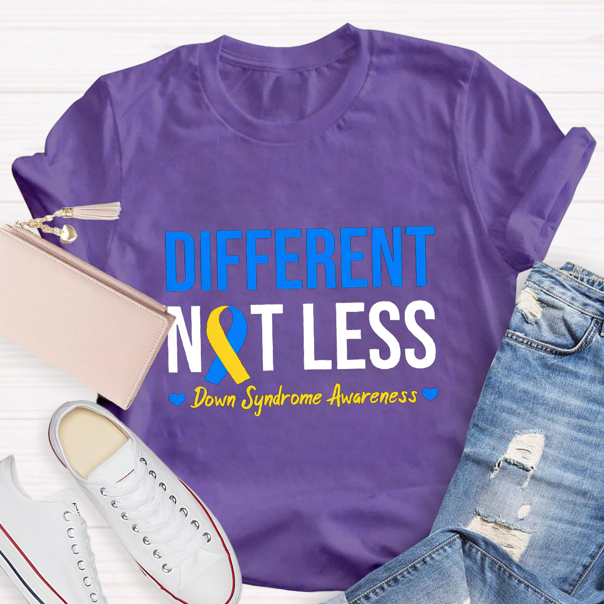 Different Not Less Down Syndrome Awarenes T-Shirt