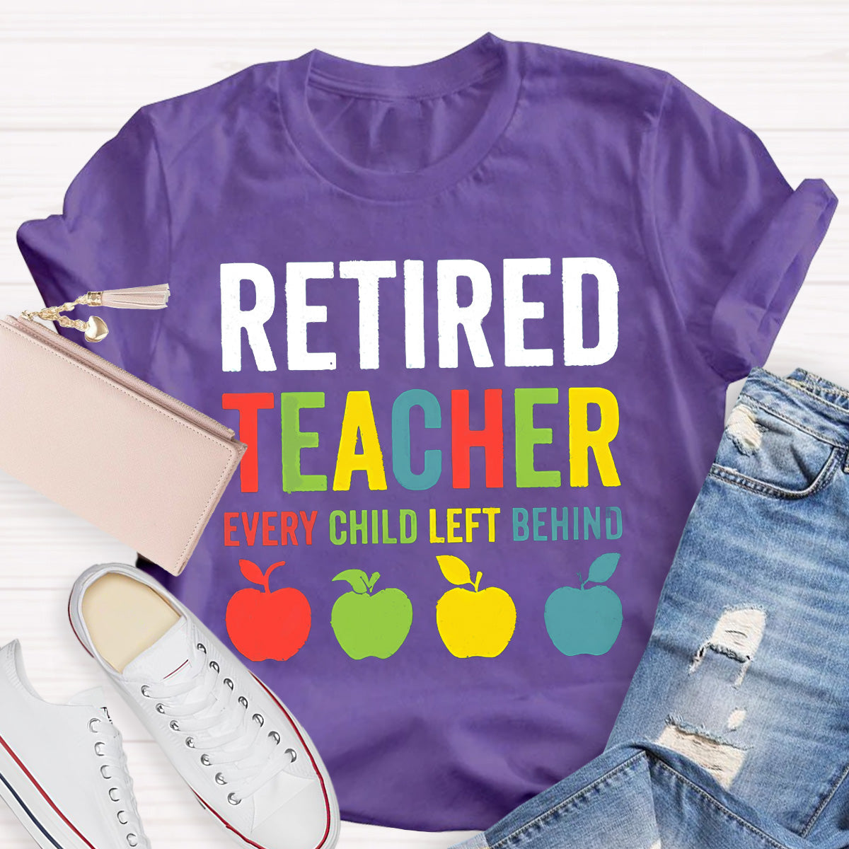 Retired Teacher Apple Teacher T-Shirt