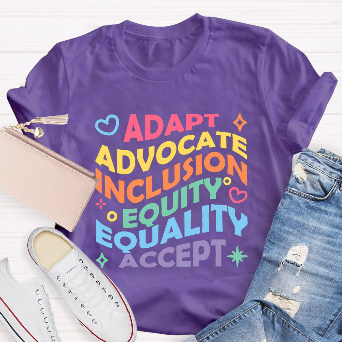 Adapt  Advocate  Accept Teacher T-Shirt