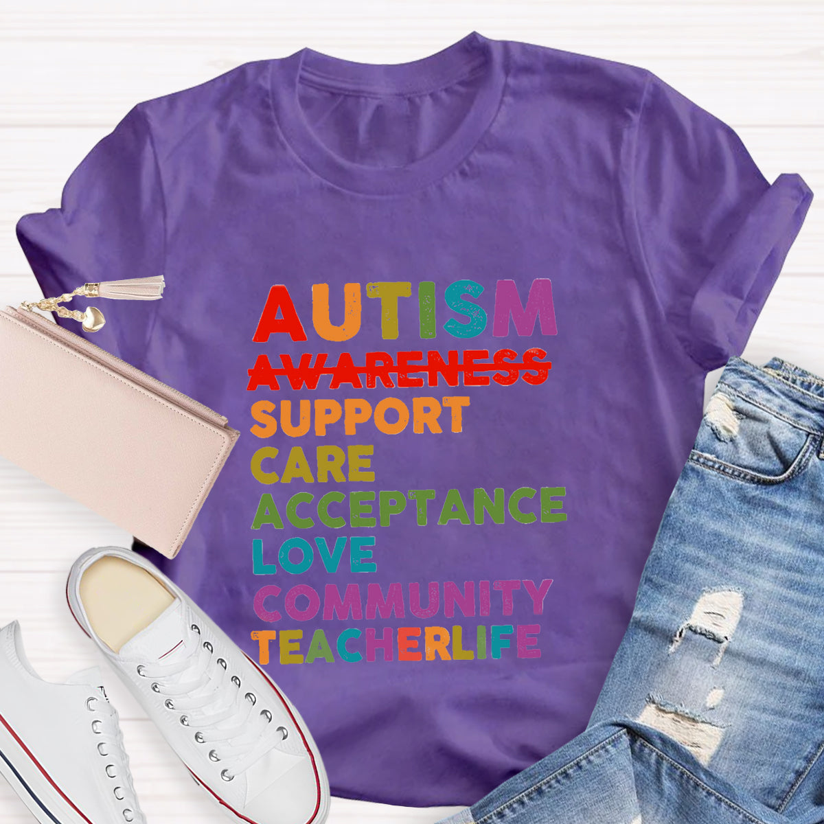 Autism Support Care Acceptance Love Community T-Shirt