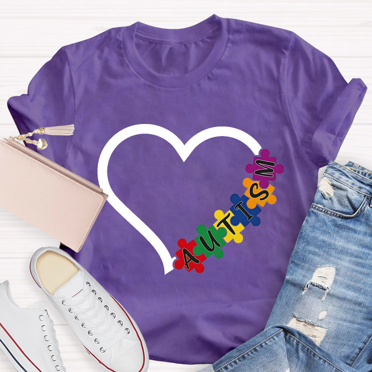 Autism Heart Teacher T-Shirt