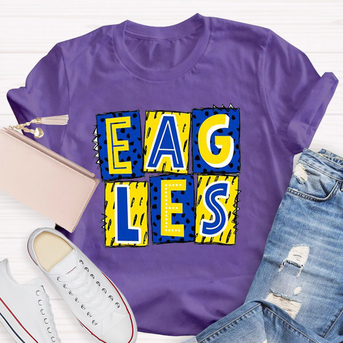 Personalized School Mascot Eagles Teacher T-Shirt