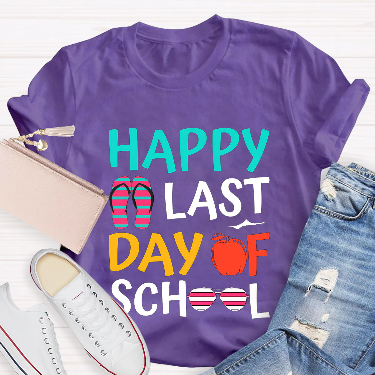 Happy Last Day Of School Beach Summer T-Shirt