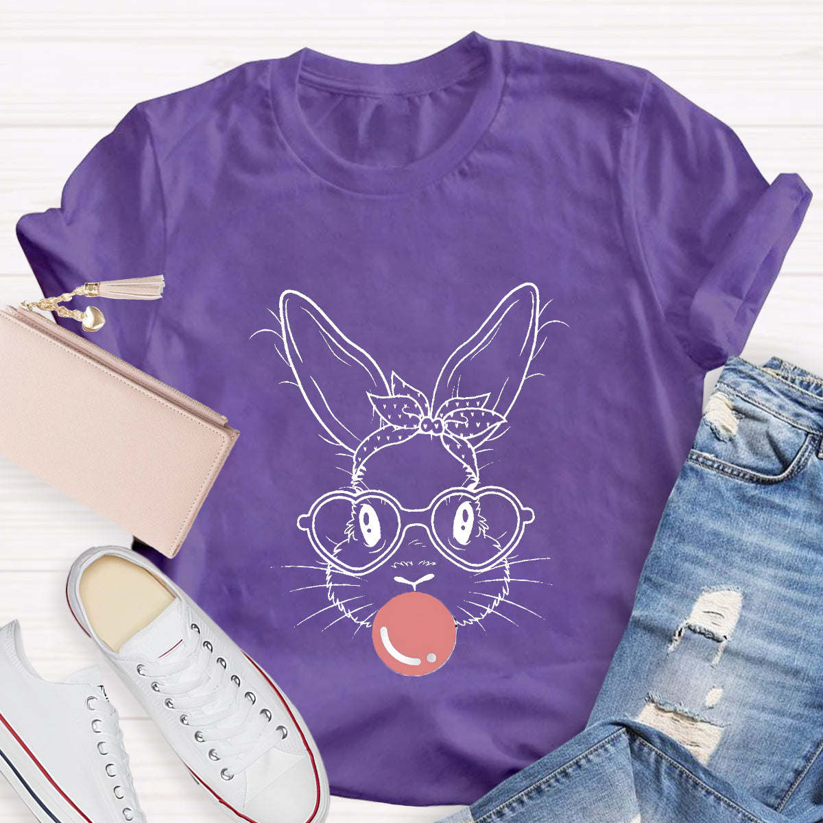 Bunny With Leopard Bandana T-Shirt