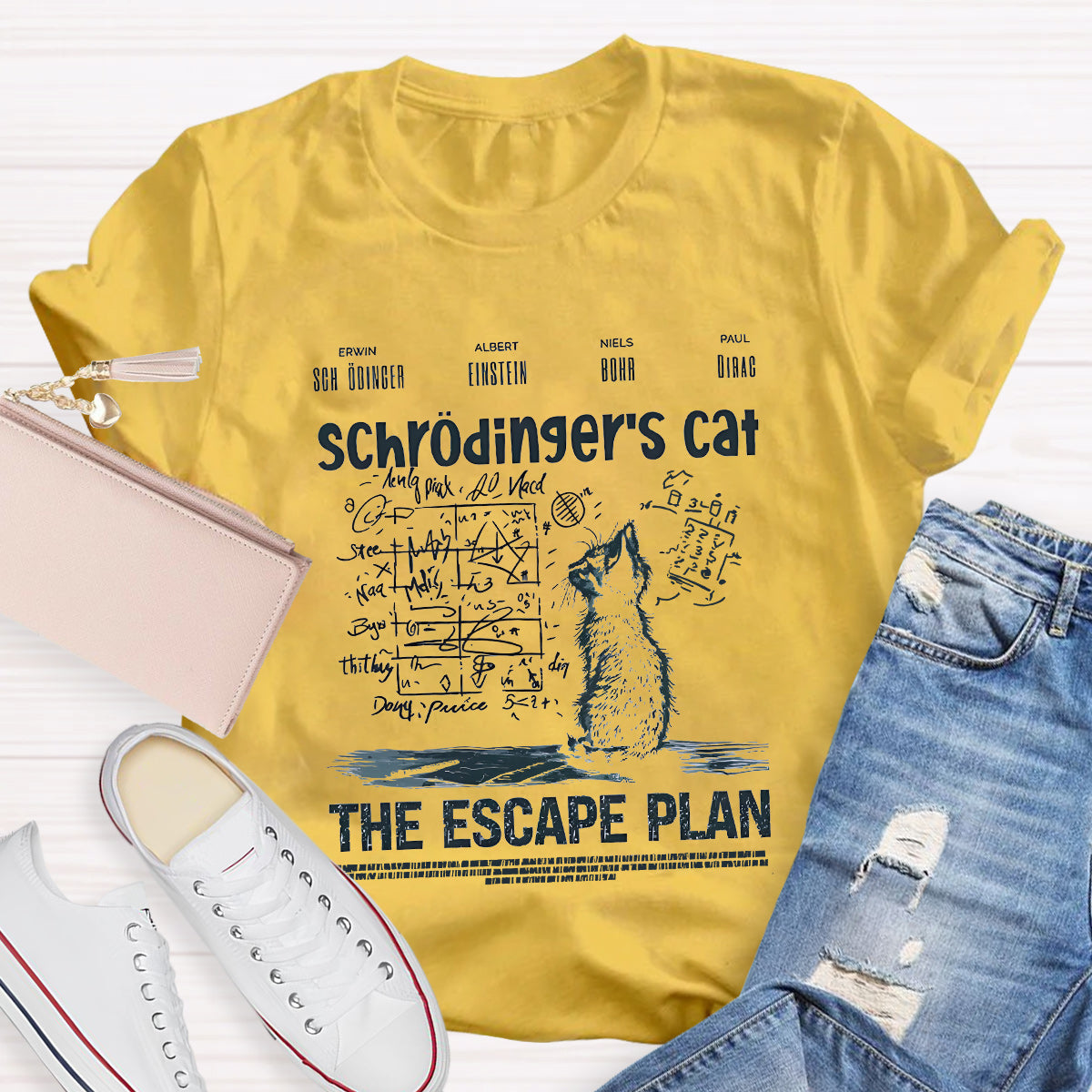 Schrödinger's Cat Escape Plan Math Teacher T-Shirt