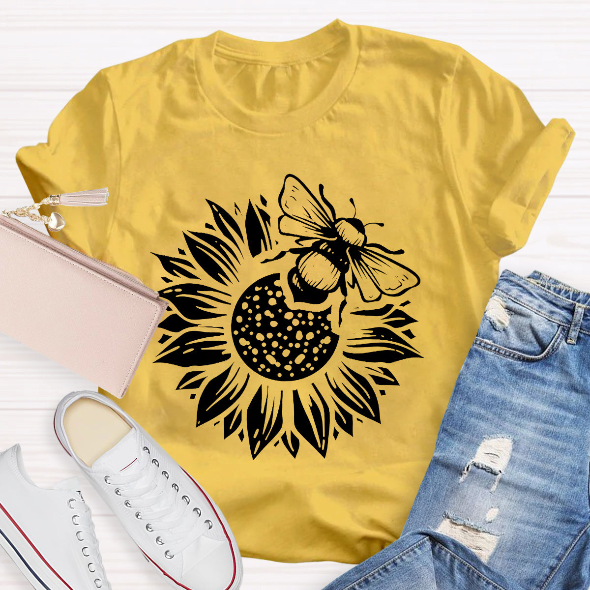 Bee Kind Sunflower Teacher T-Shirt