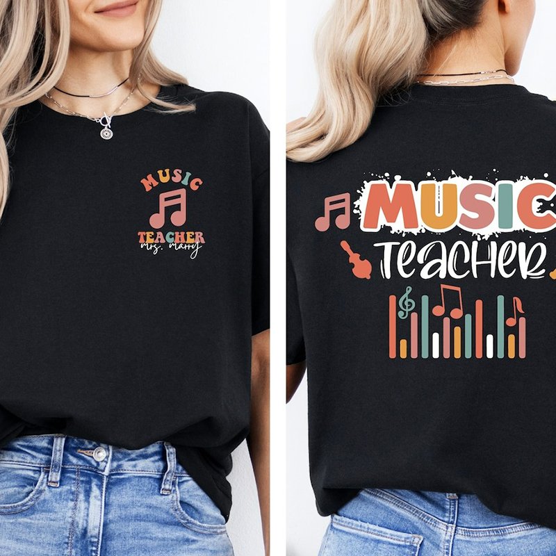 Personalized Music Teachers Name  Music Class T-shirt