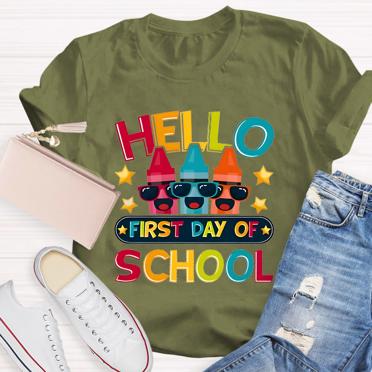 Hello First Day Of School Teacher T-Shirt
