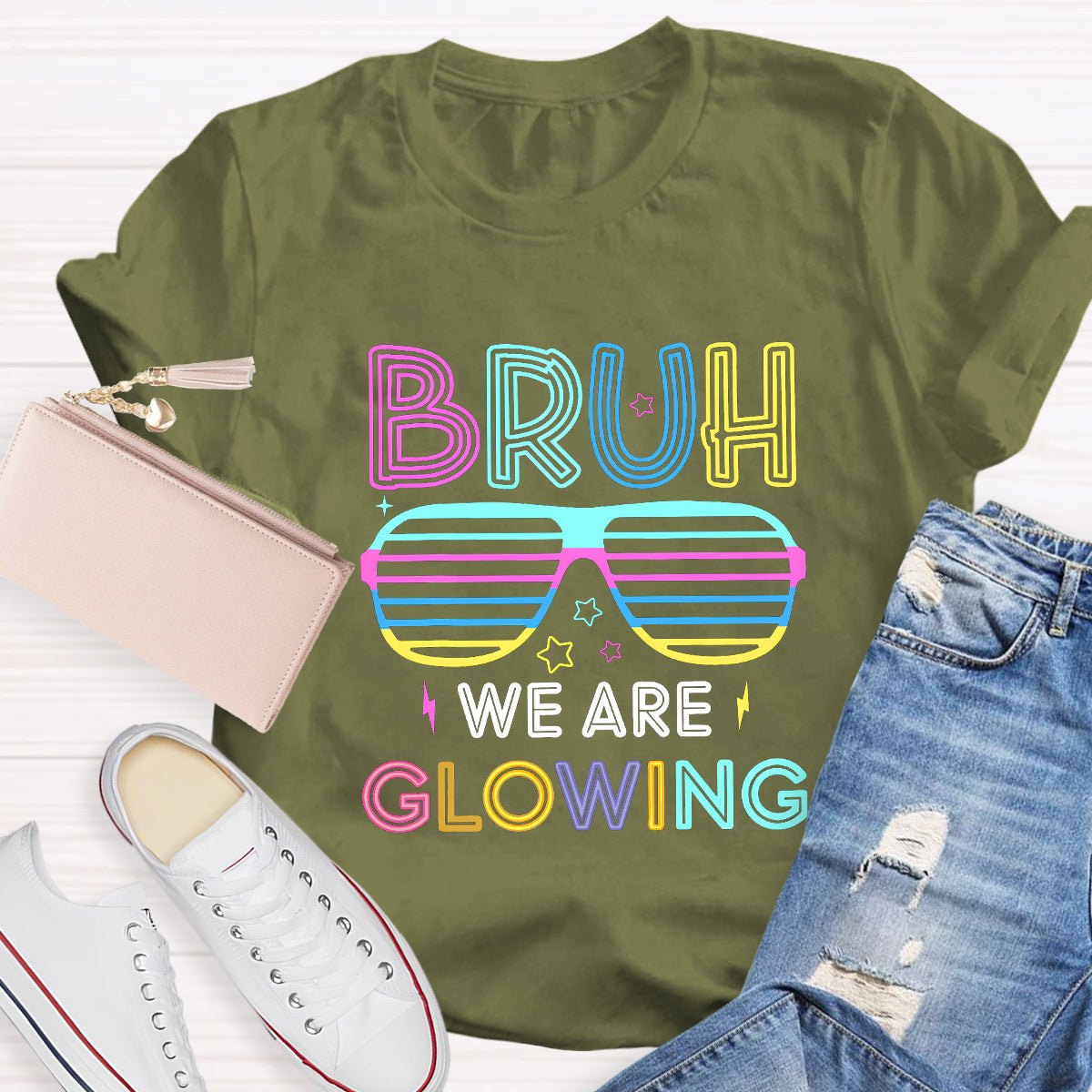 Bruh We Are Glowing Teacher T-Shirt