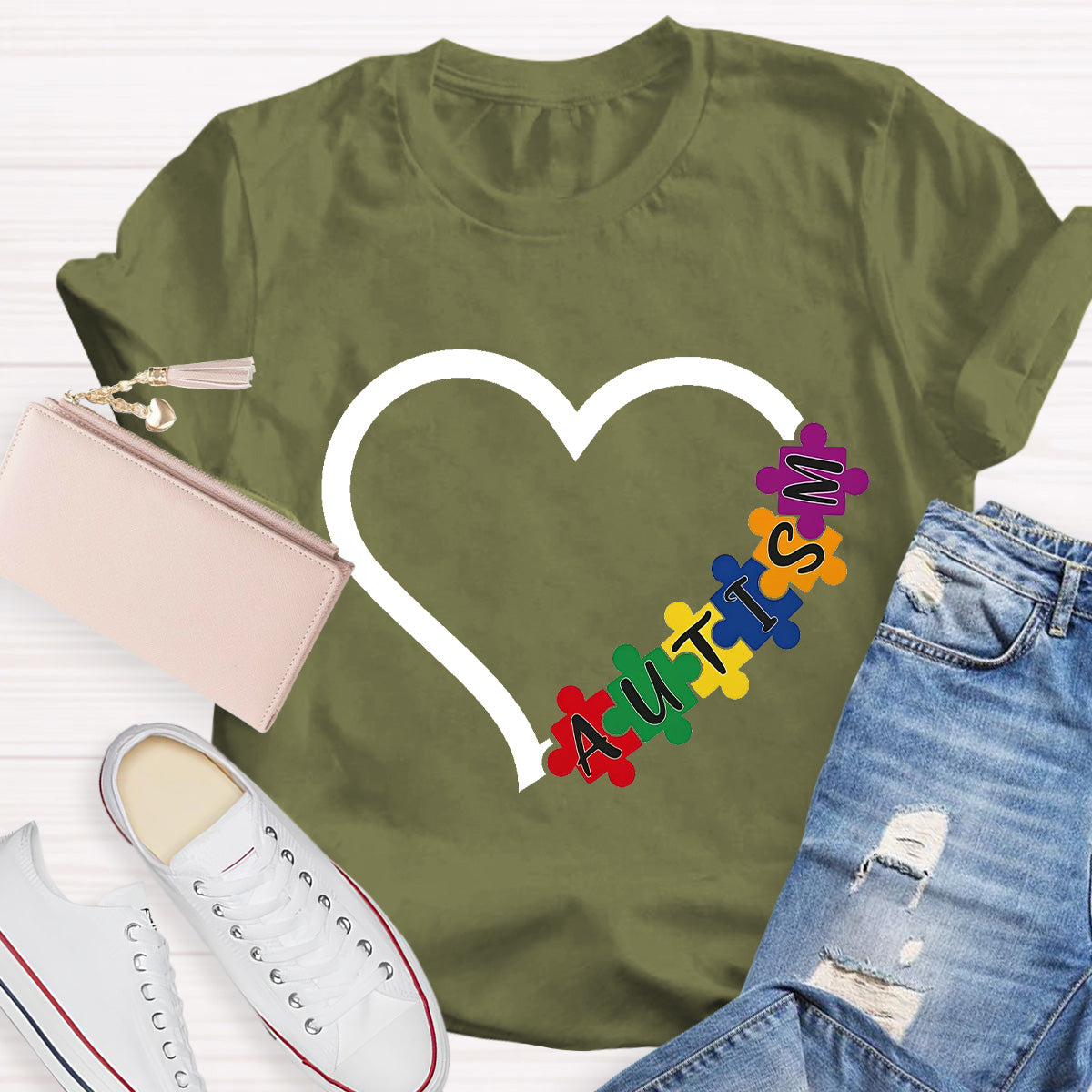 Autism Heart Teacher T-Shirt
