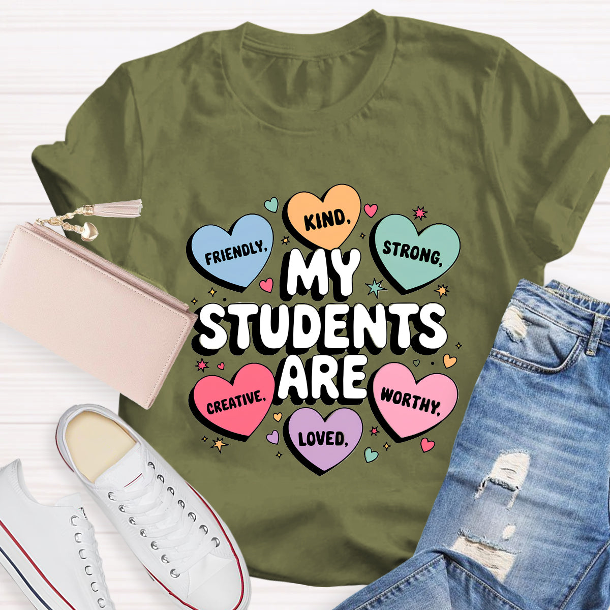 My Students Are Friendly Loved Brave Teacher T-Shirt