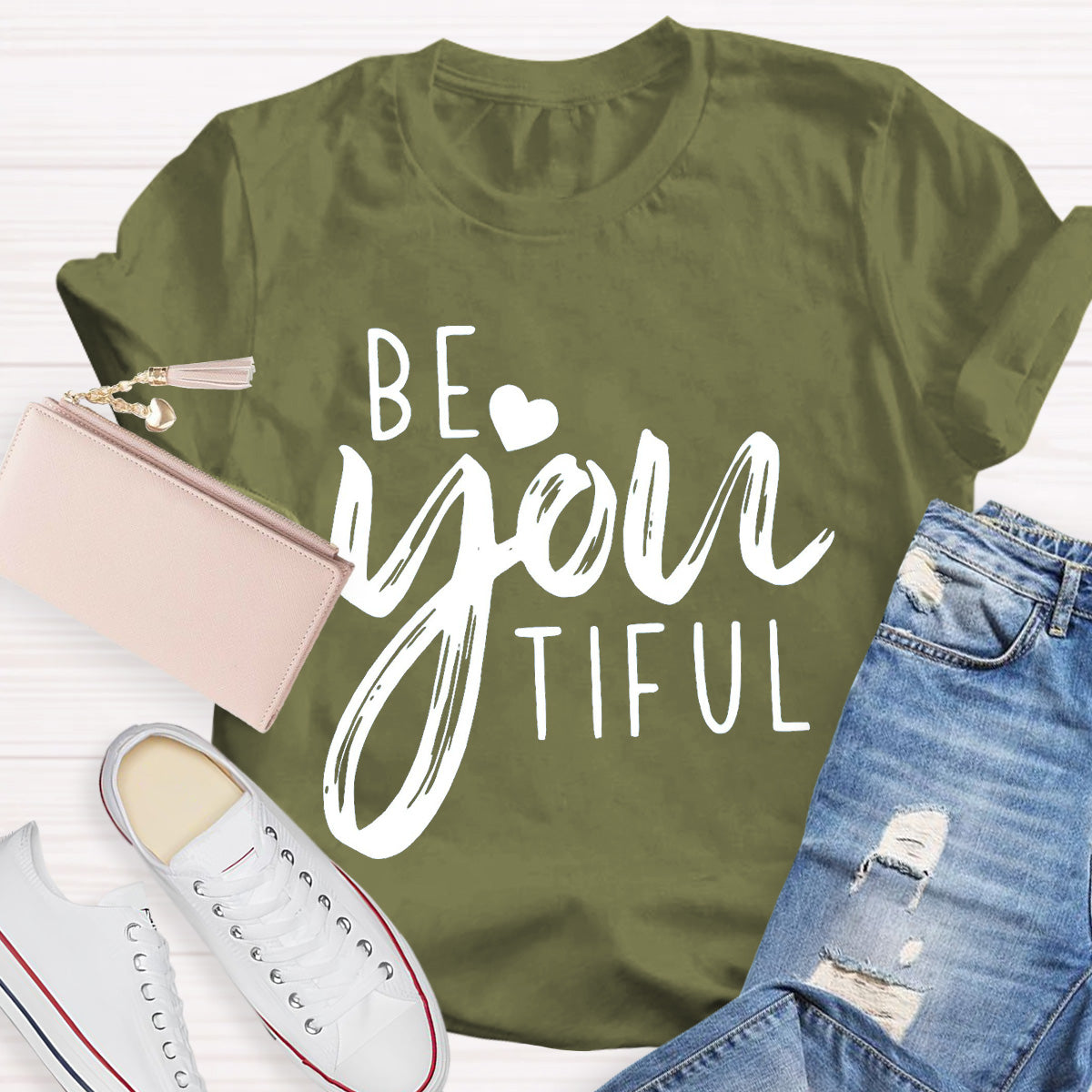 Be Yo Tiful Heart Teacher T-Shirt