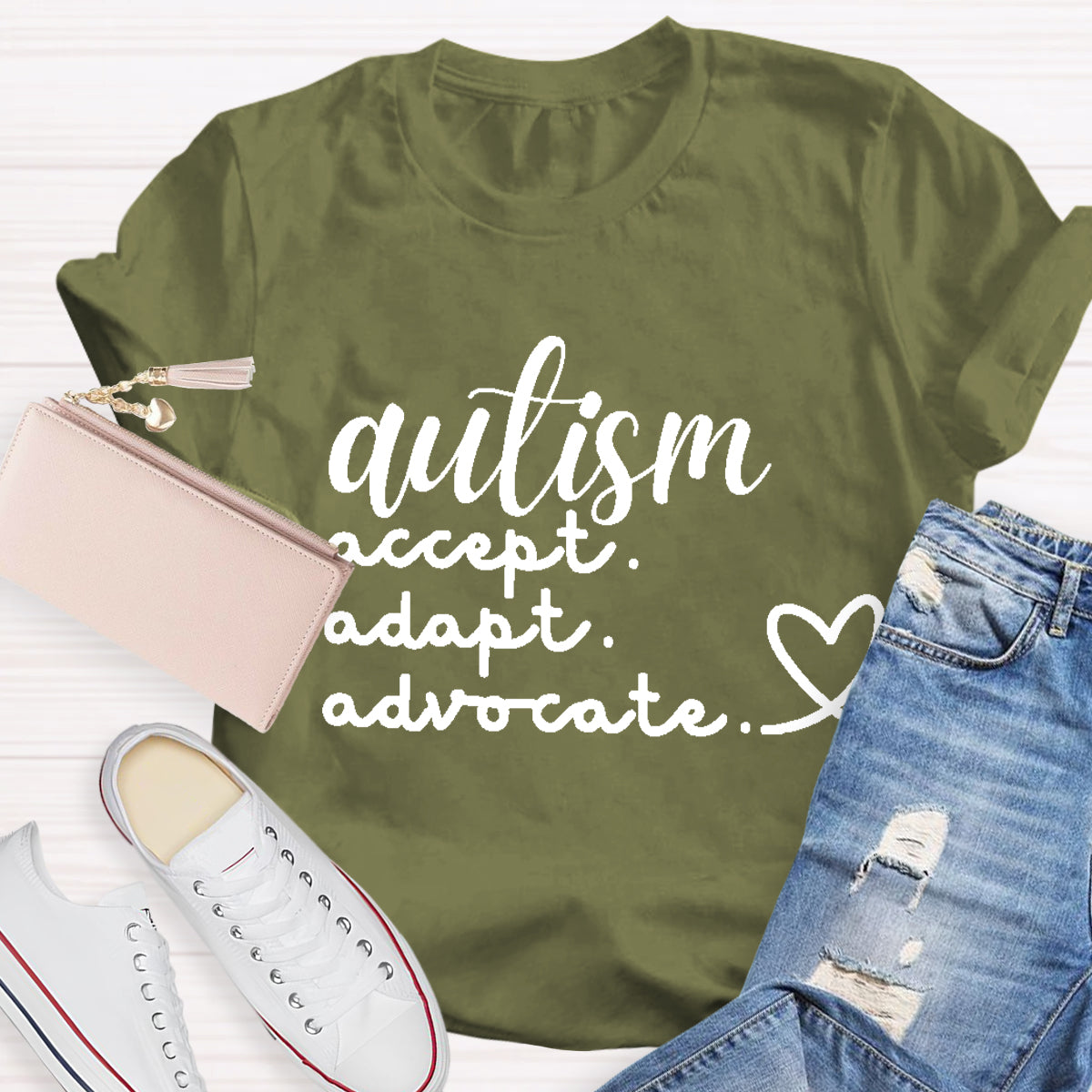 Autism Accept  Adapt Advocate Teacher T-Shirt