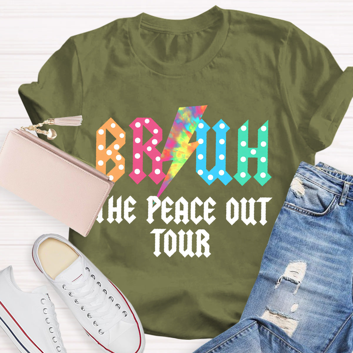 Bruh The Peace Out Tour Teacher T-Shirt