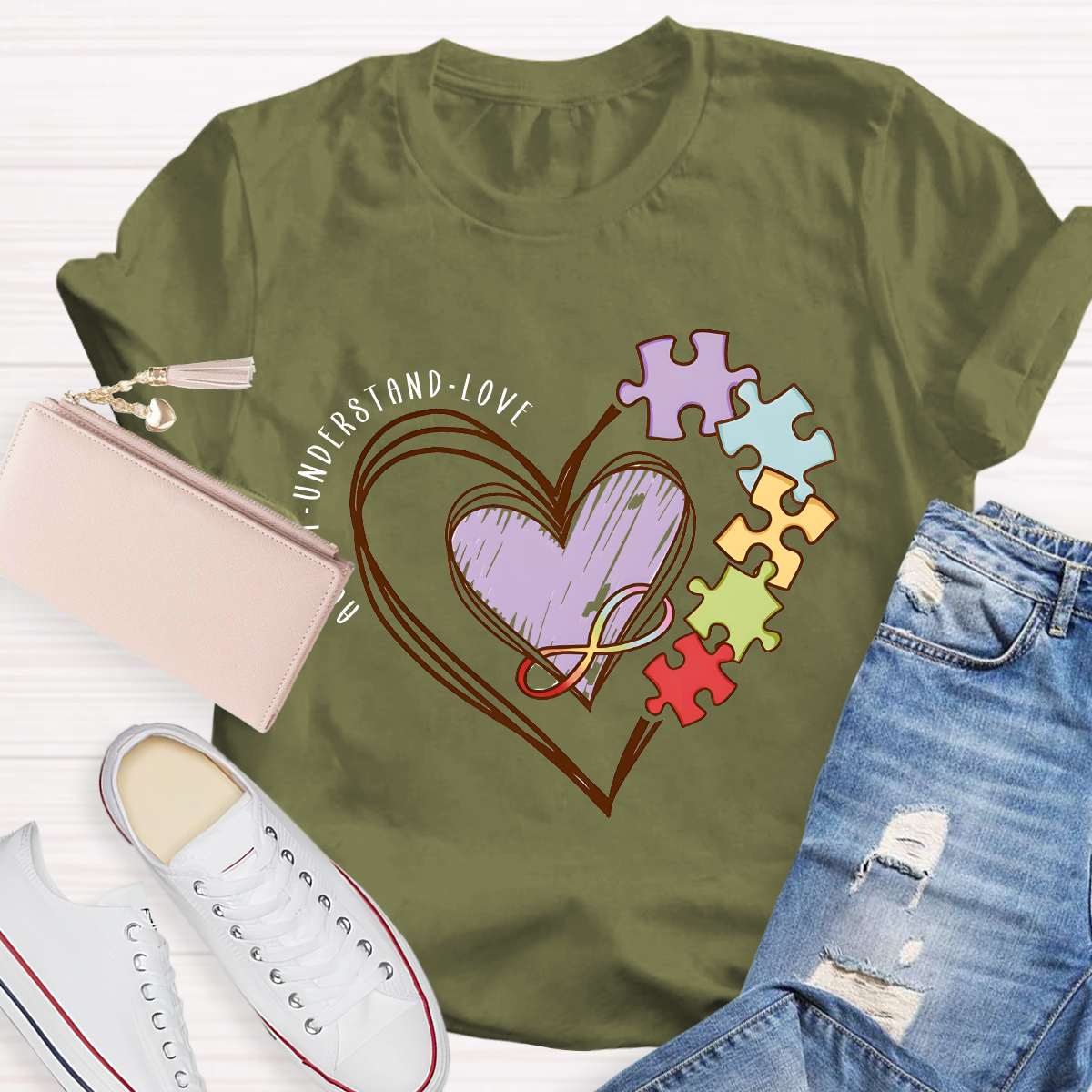 Accept Understand Love Puzzle Teacher T-Shirt