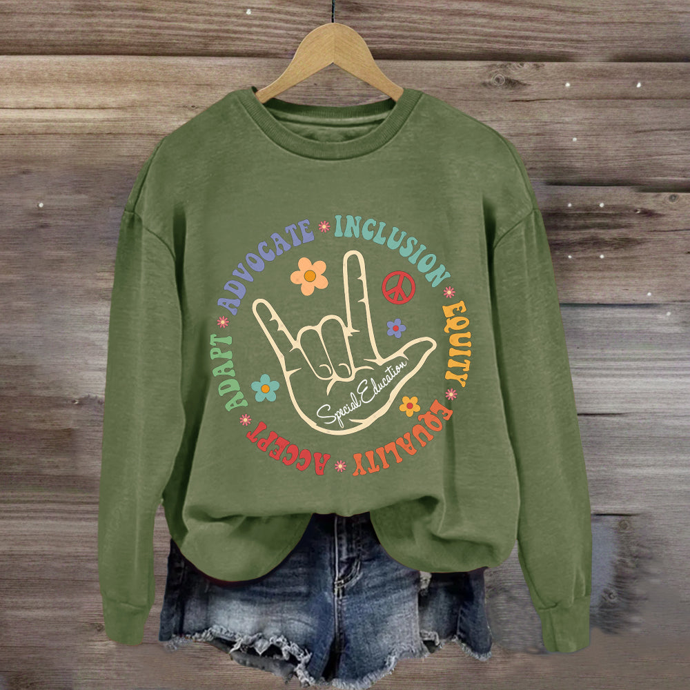 Accept Adapt Special Education Teacher Sweatshirt