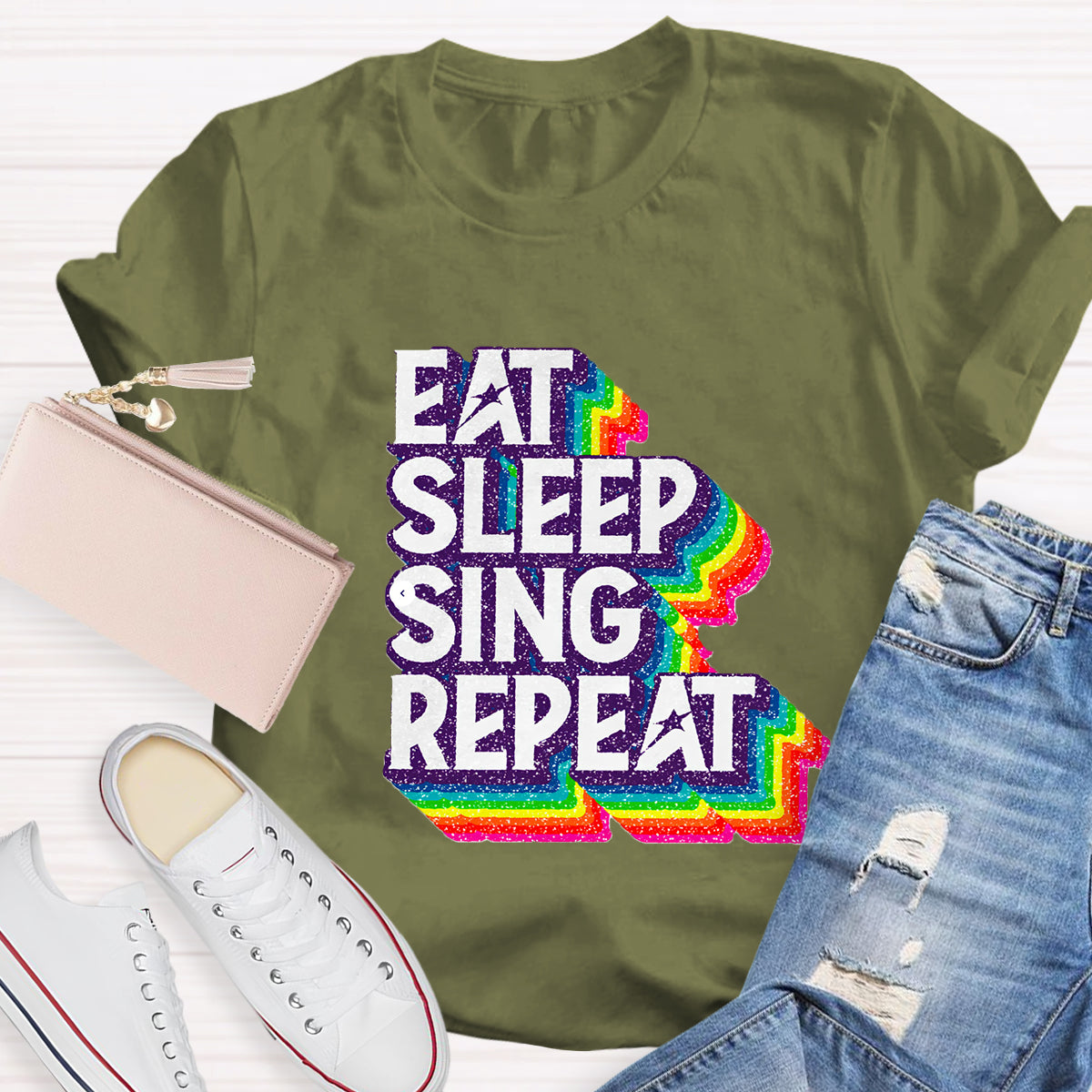 Eat Sleep Sing Repeat Teacher T-Shirt