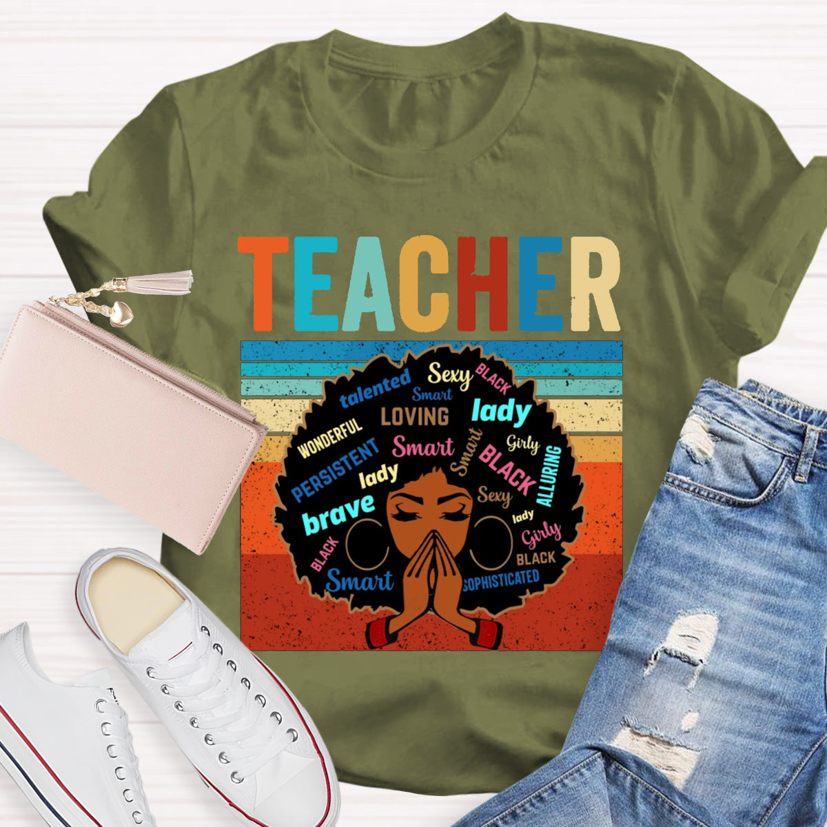 Wonderful Brave Loving Lady Smart Teacher T-Shirt