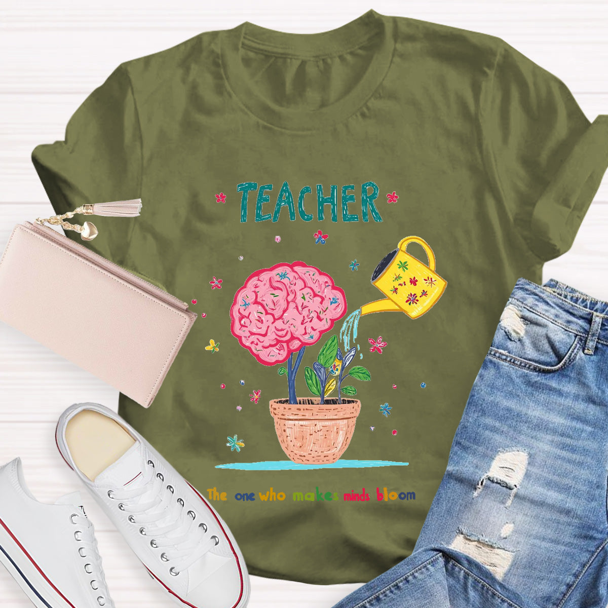 Teacher The One Who Makes Mind Bloom T-Shirt