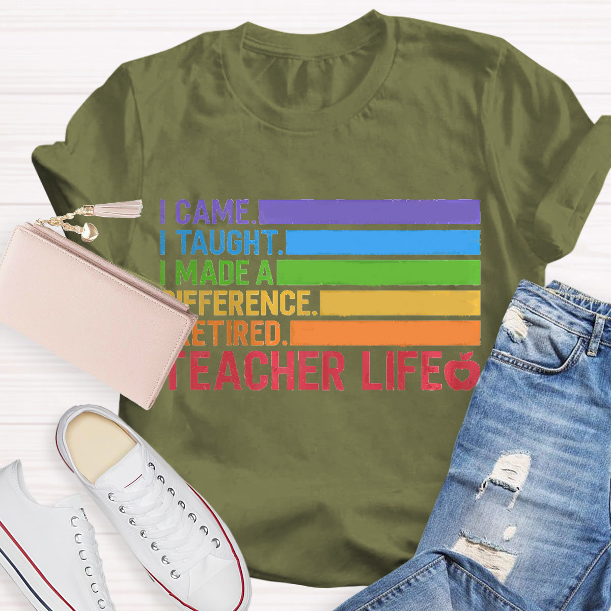 Teacher Life Red  Apple Teacher T-Shirt