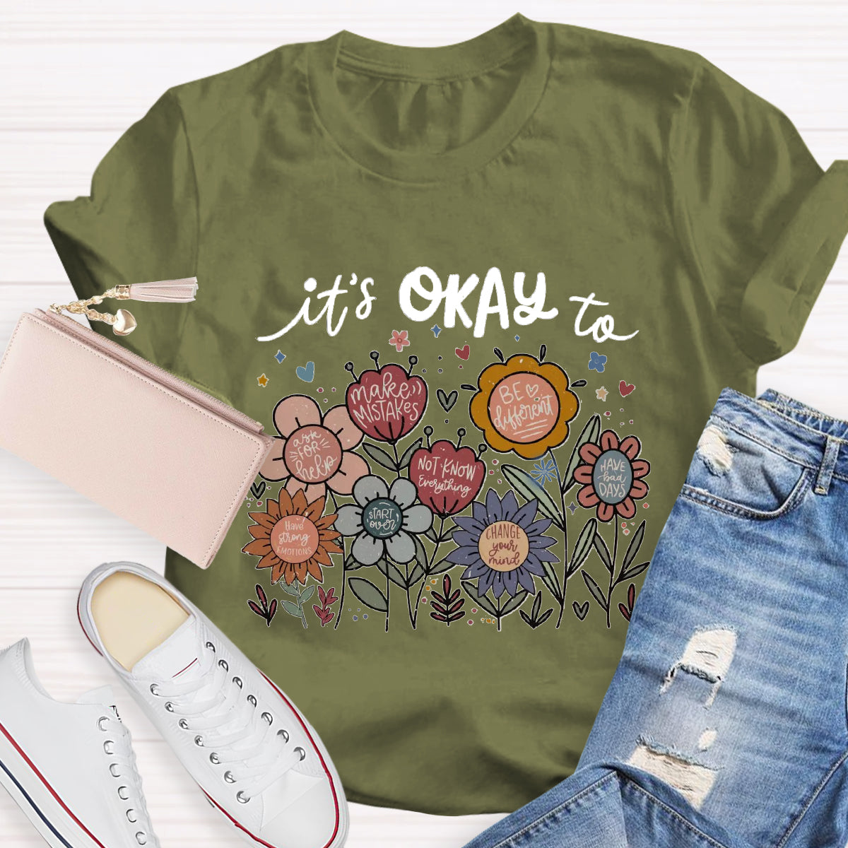 It's Okay To Not Know Everything Flower Teacher T-Shirt