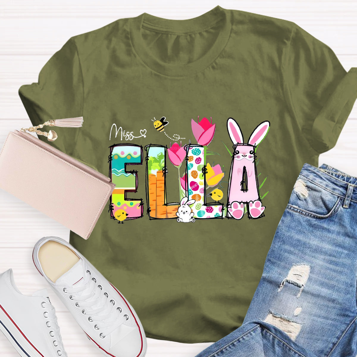 Personalized Easter Name Funny Bee T-Shirt