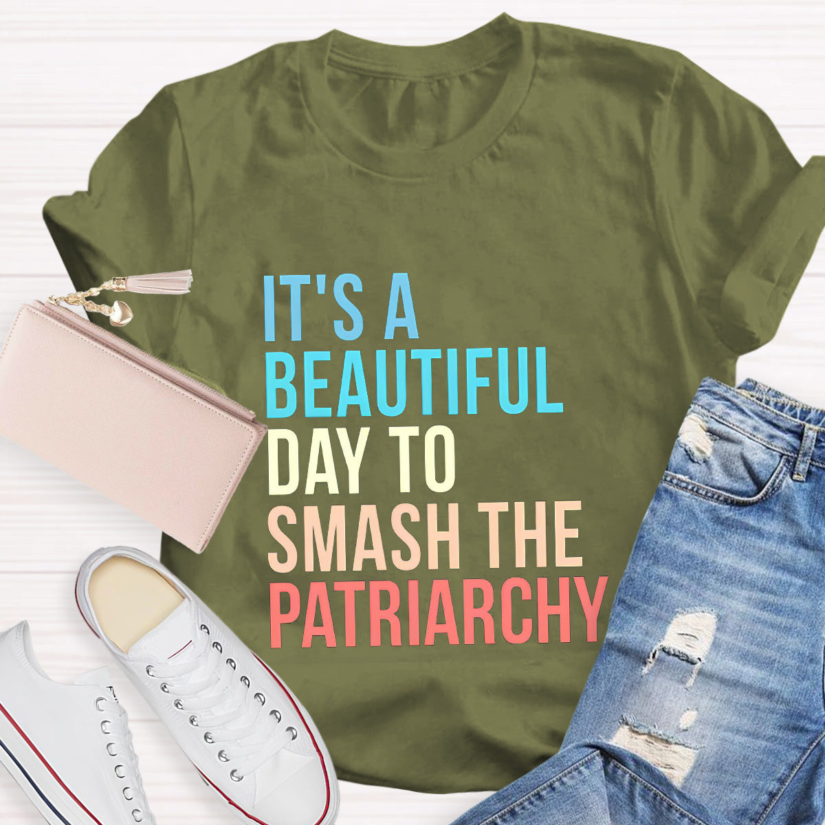 It's A Beautiful Day To Smash The Patriarchy Teacher T-Shirt