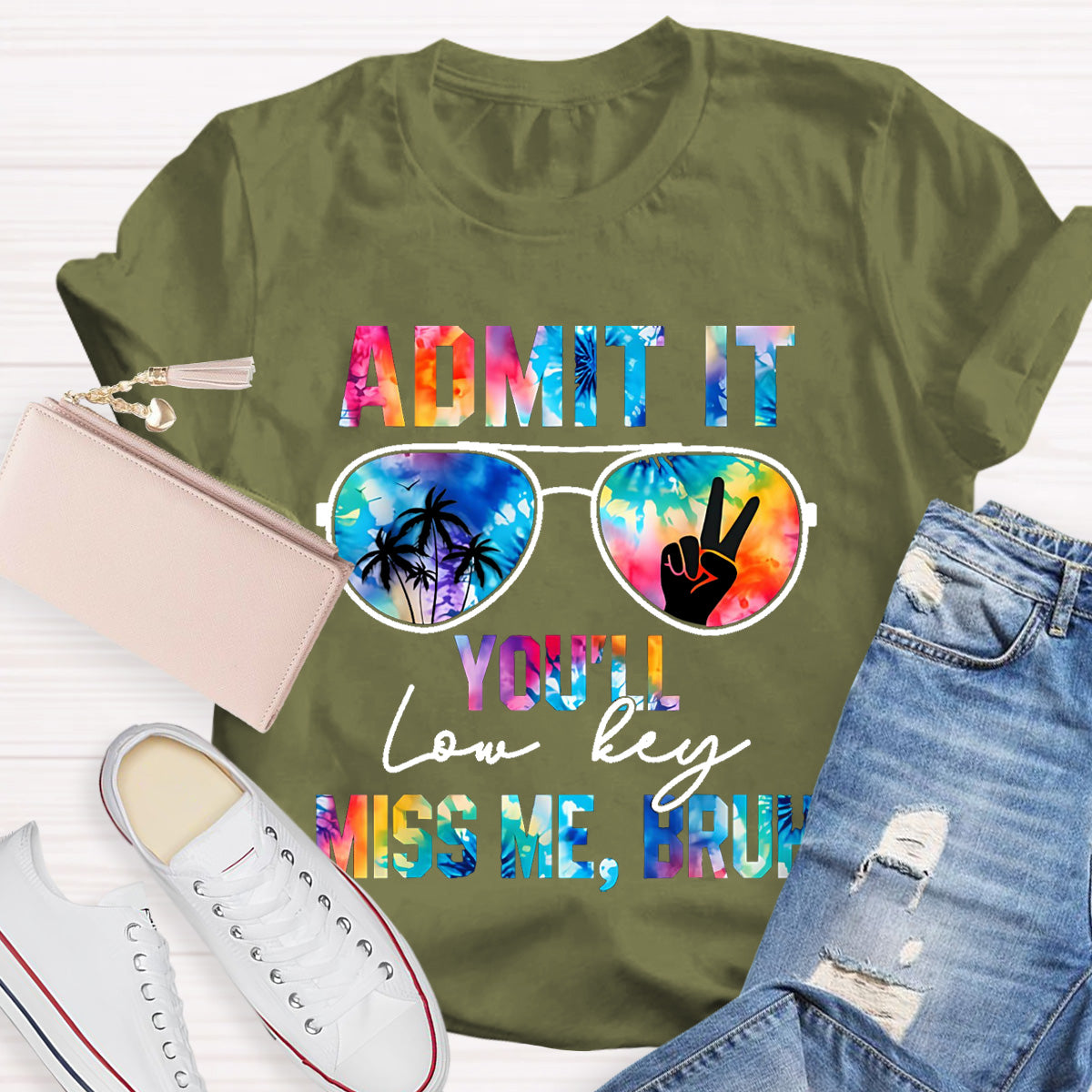 Admit It You'll Low Key Miss Me Bruh Teacher T-Shirt