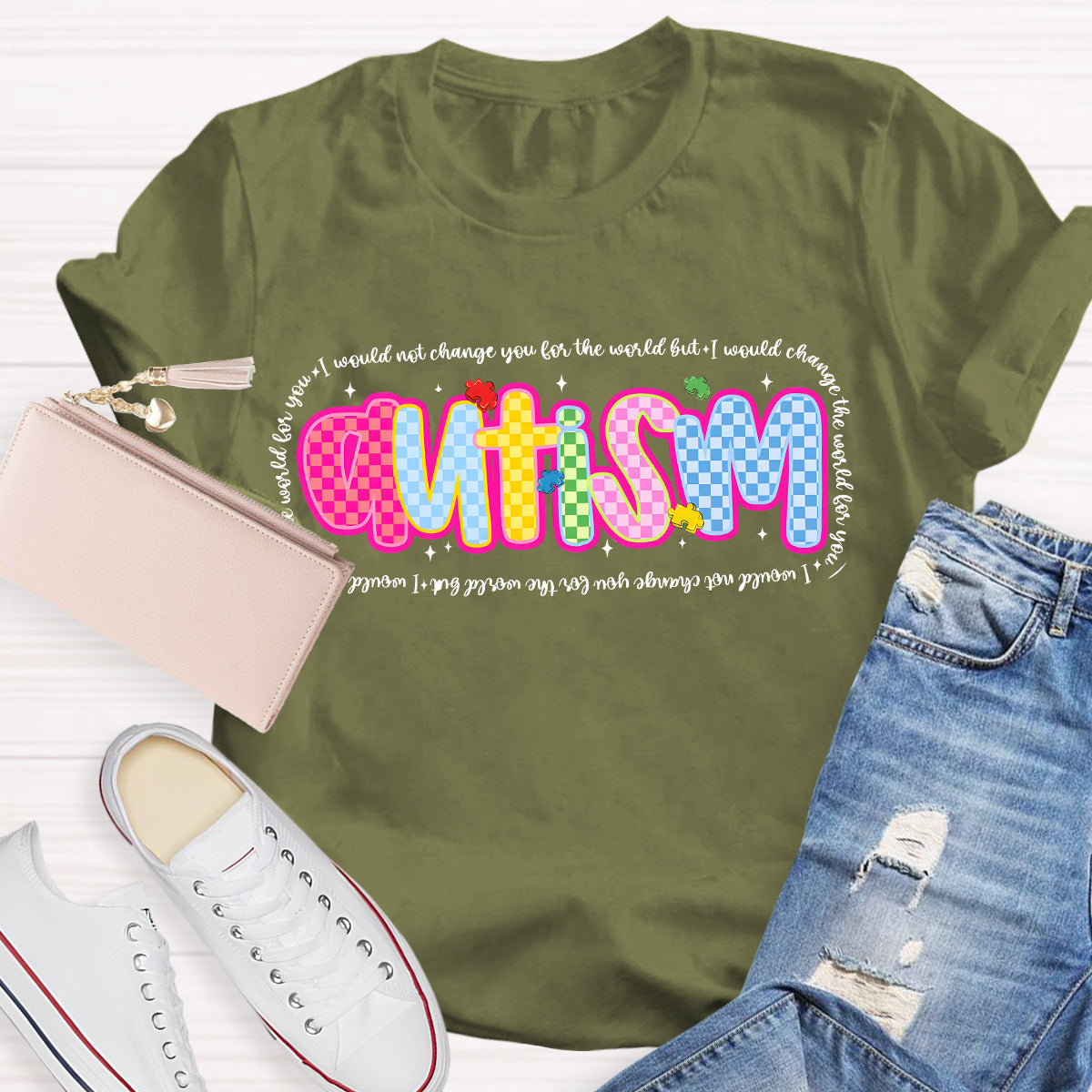 Autism I Would Change The World For You Teacher T-Shirt
