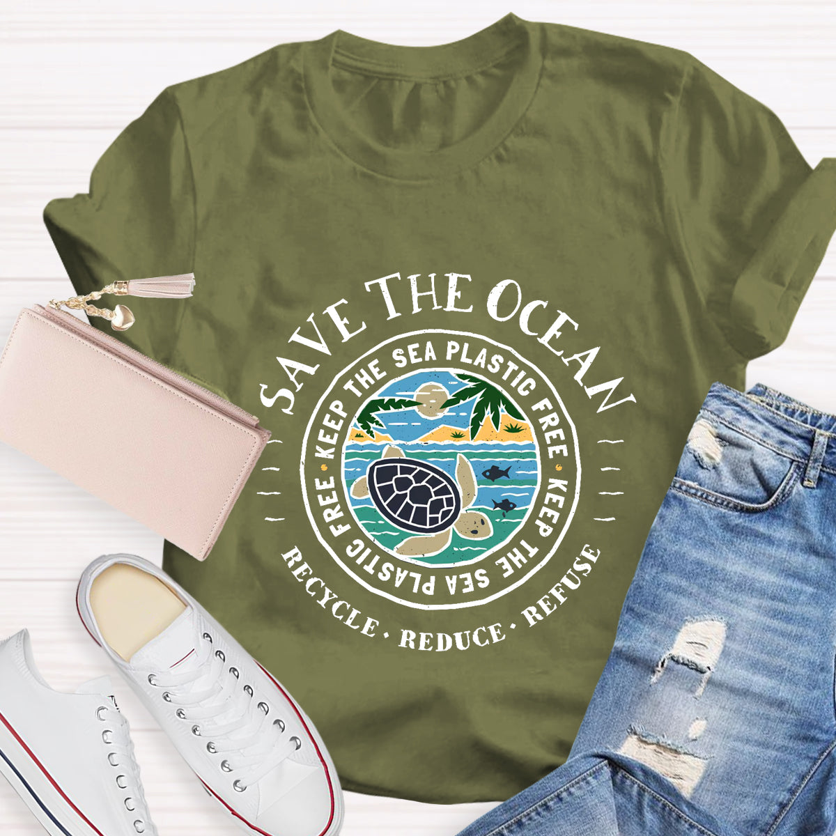 Save The Ocean Keep The Sea Plastic Free T-Shirt