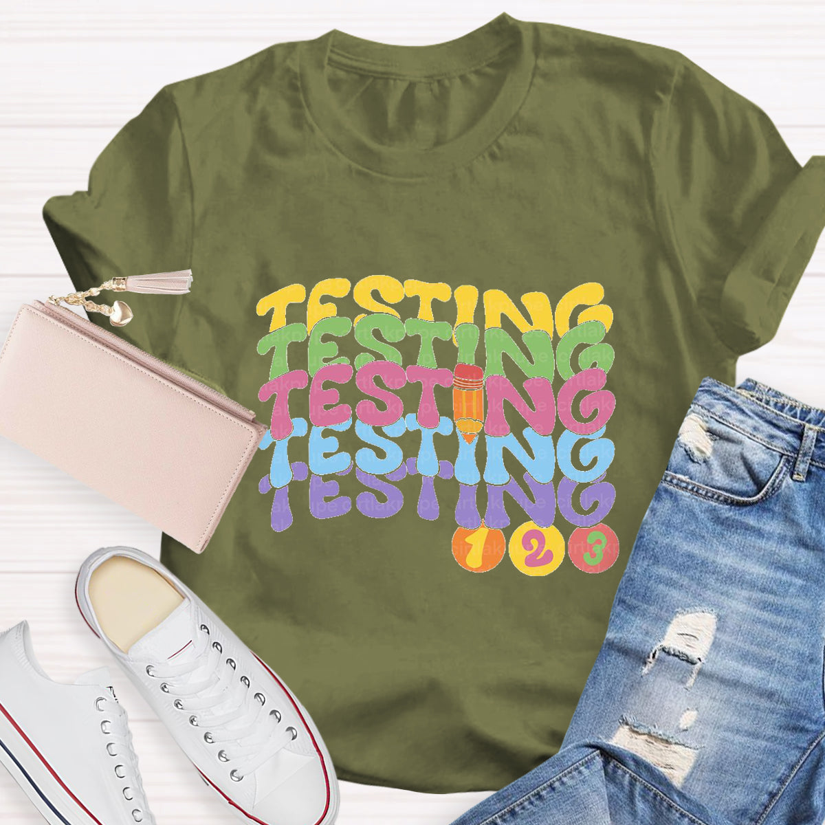 Testing Test Day 123 Teacher T-Shirt