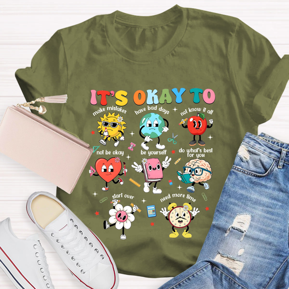 It's Okay To Make Mistakes And Need More Time Teacher T-Shirt